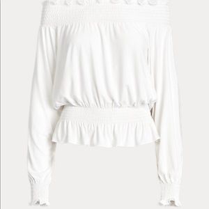Ralph Lauren jersey off the shoulder top